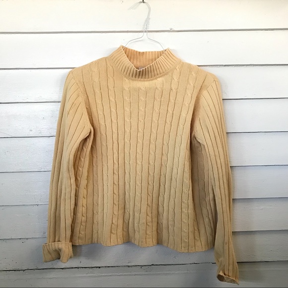 Vintage Yellow Mock Neck Sweater - Picture 6 of 8